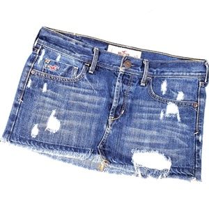 Hollister Distressed Mini Jean Skirt